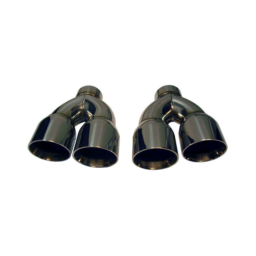 Dual 4" Quad Style Stainless Steel Exhaust Tips Fits Chevy Camaro 2010