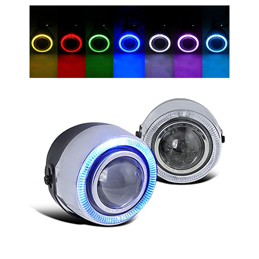 KaiDengZhe 2 STÜCKE 3,5 Projektor Universal LED Nebelscheinwerfer 12 V 10  Watt Weiß COB Halo Angel Eye Ringe Für Moto Scheinwerfer Auto Tagfahrlicht