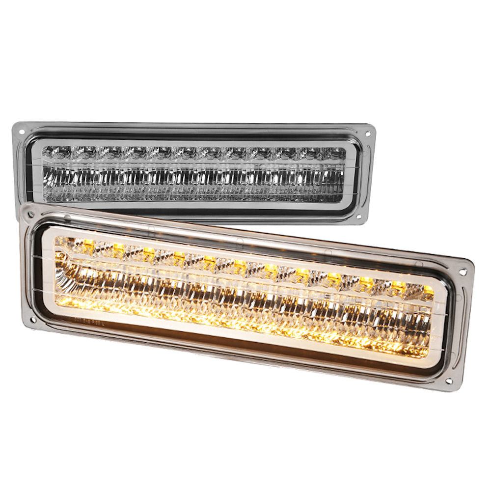 Front Parking Lights LED C (Chrome) 88-99 GM Trucks SUV