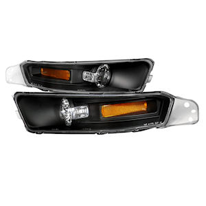 Black Front Bumper/Side Marker Lights for 2005-2009 For