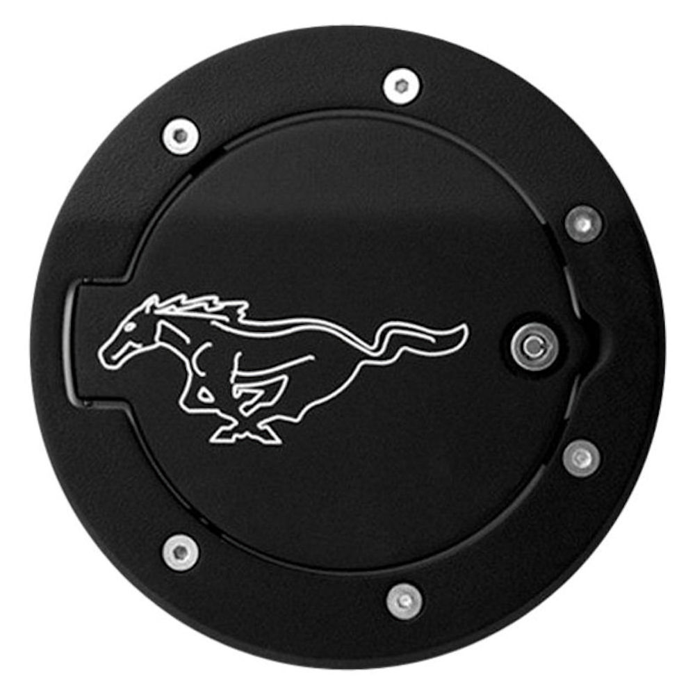 Fuel Door Billet Pony (black) 10-14 Ford Mustang