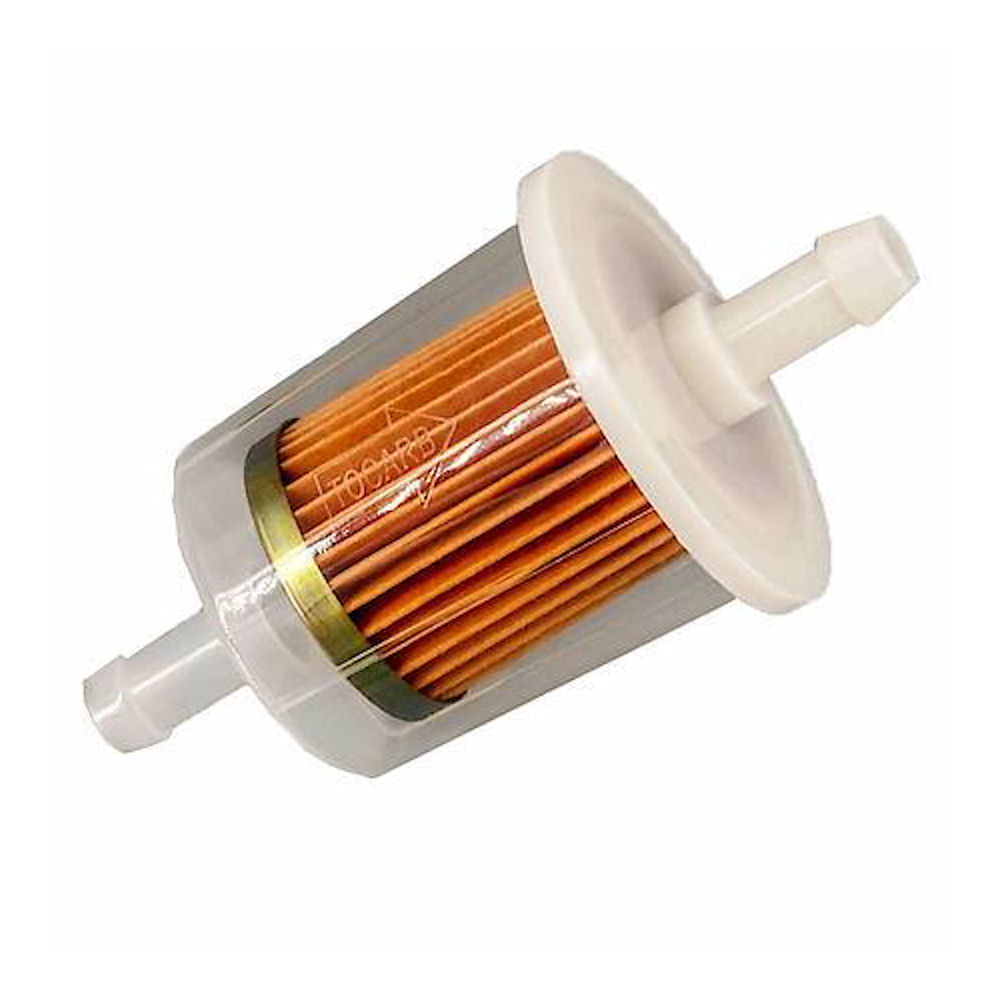 Inline Gasoline Filter for carbureted engines with 3/8 inch connectors