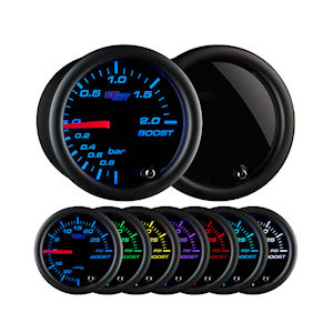 Glowshift Auxiliary Gauge for Turbocharger Boost 0-2BAR