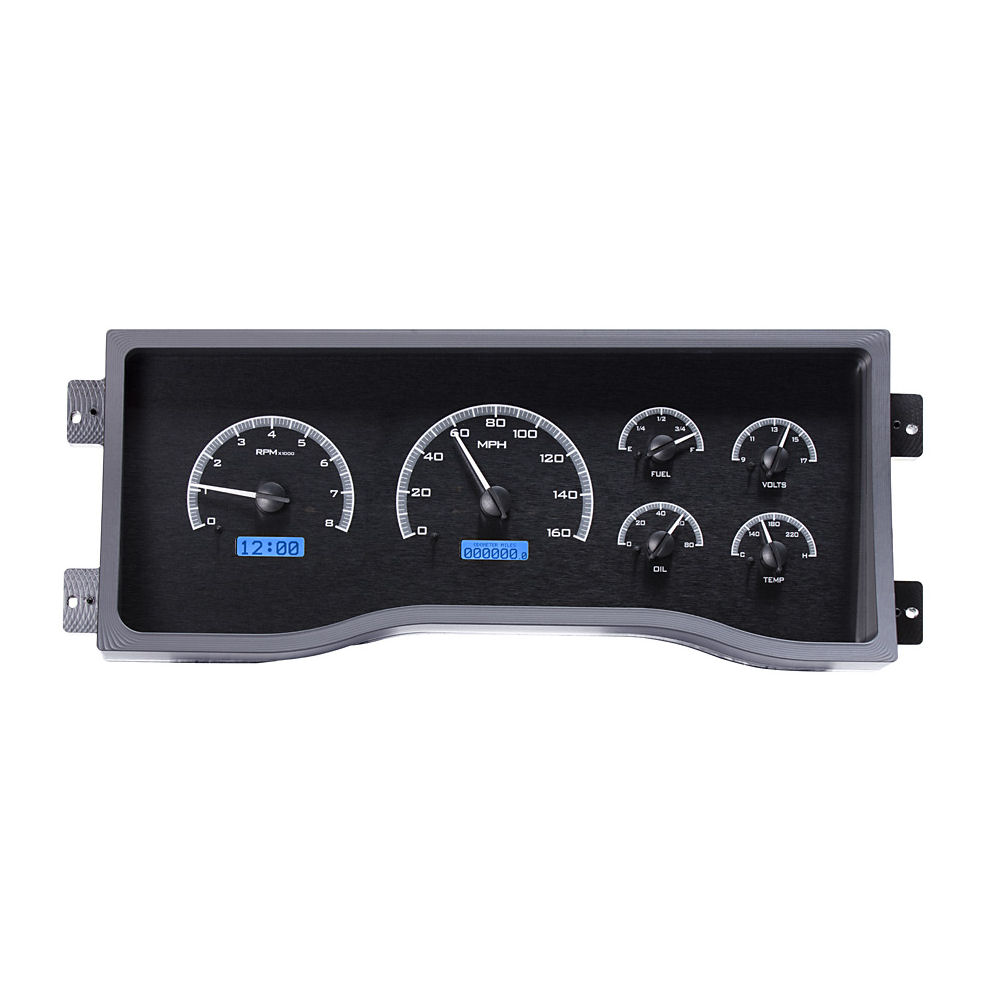 Gauge Cluster KM/H Analog (Black/Blue) 95-98 GM Trucks