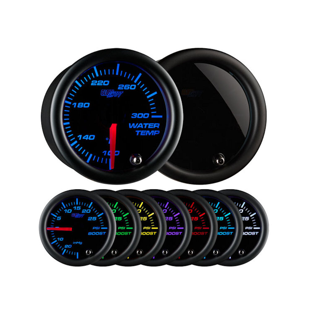 Glowshift Performance Analog Gauge for Coolant Water Temperature