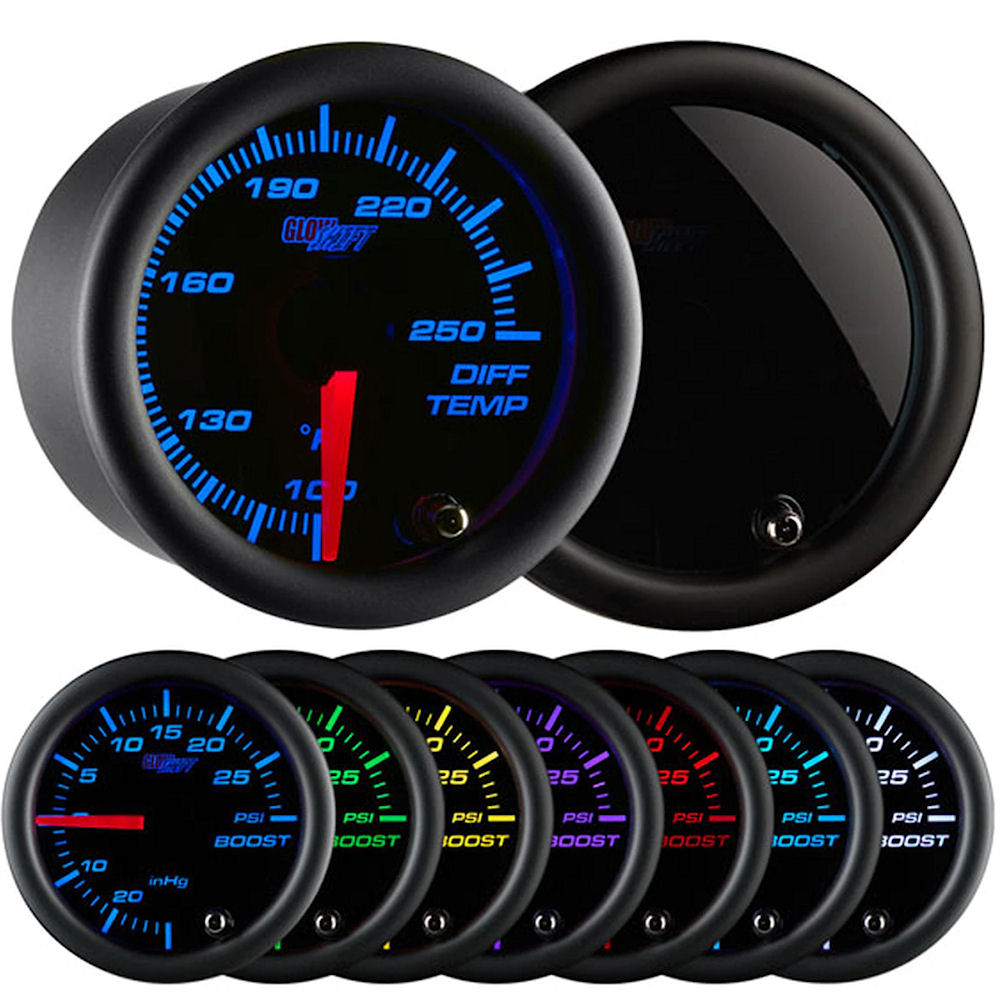 Glowshift Performance Gauge for Differential Oil Temperature