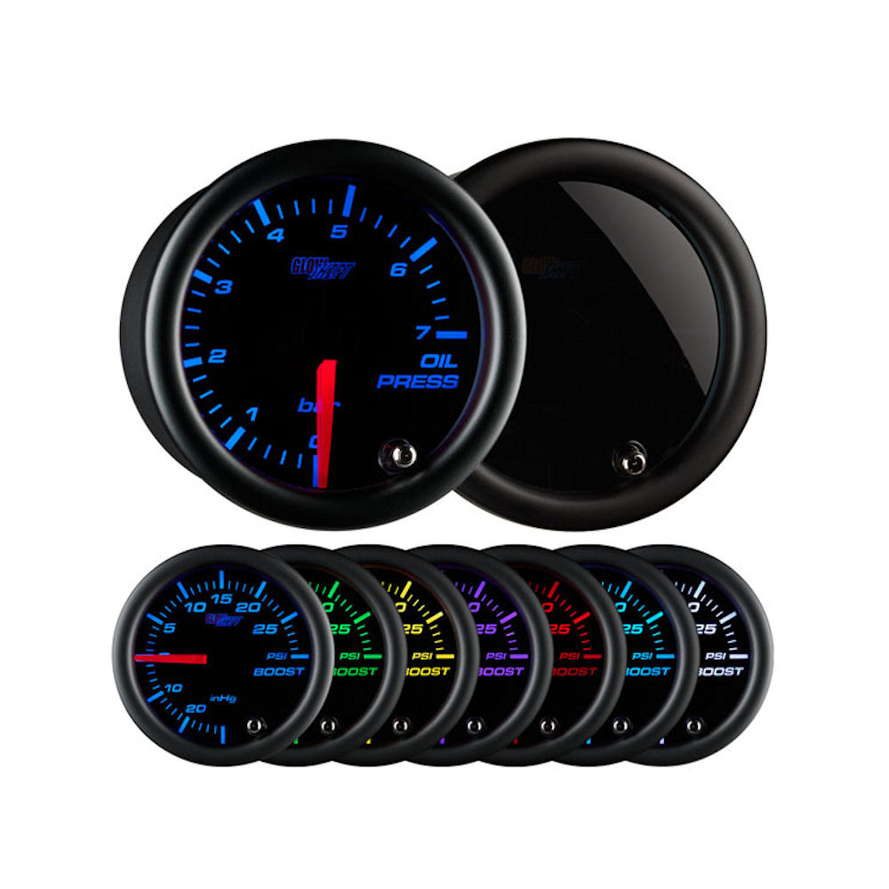 Glowshift Performance Analog Gauge for Oil Pressure bar