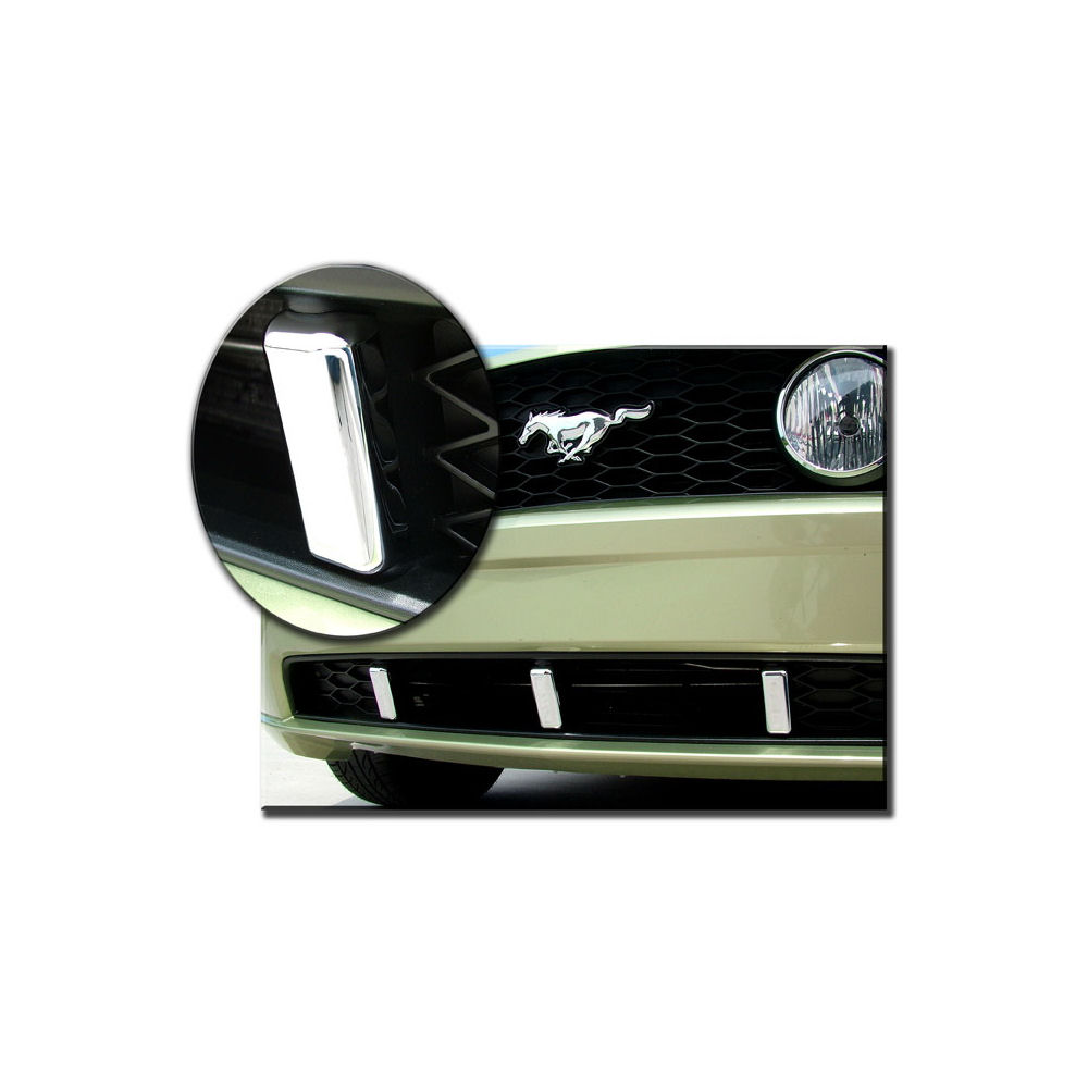 Grille Pillars Aluminum (Chrome) 05-09 Ford Mustang GT