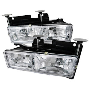 Chrome Halogen Headlights for 1988-1999 Chevrolet C/K Trucks SUV