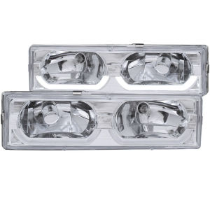ANZO Chrome LED/Halogen Headlights 88-99 GM Trucks/SUV