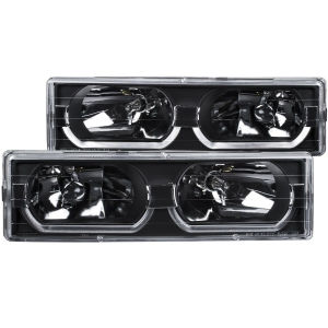ANZO Black LED/Halogen Headlights 1988-99 GM Trucks/SUV