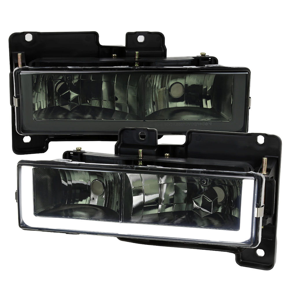 Headlights Halogen/LED D (tinted) 88-99 GM Trucks SUV