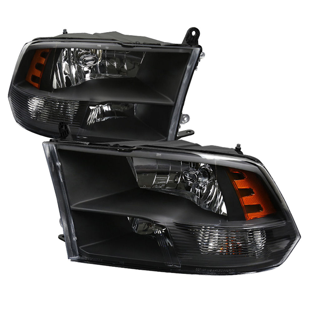 Headlights Halogen (black) 09-18 Dodge RAM