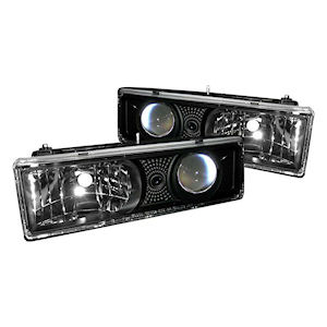 Black Projector Headlights from Spyder for 1988-1999 GM