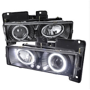 Black Projector Headlights with LED for 1988-1999 GM Trucks SUV