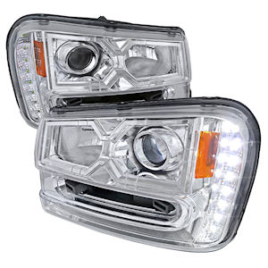 Chrome Projector Headlights with LED for 2002-2009 Chevrolet Trailblazer