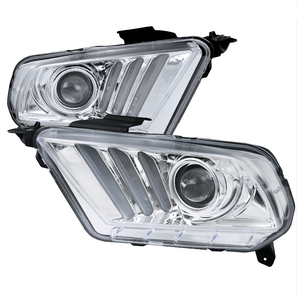 Headlights Projector LED Bars (Chrome) 10-14 Ford Mustang