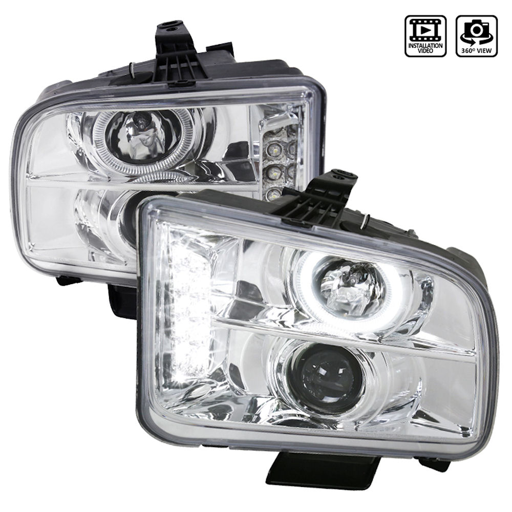Headlights Projector LED (Chrome) 05-09 Ford Mustang