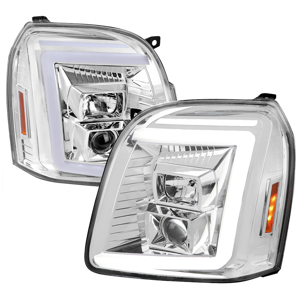 Headlights Projector LED (Chrome) 07-14 GMC Yukon