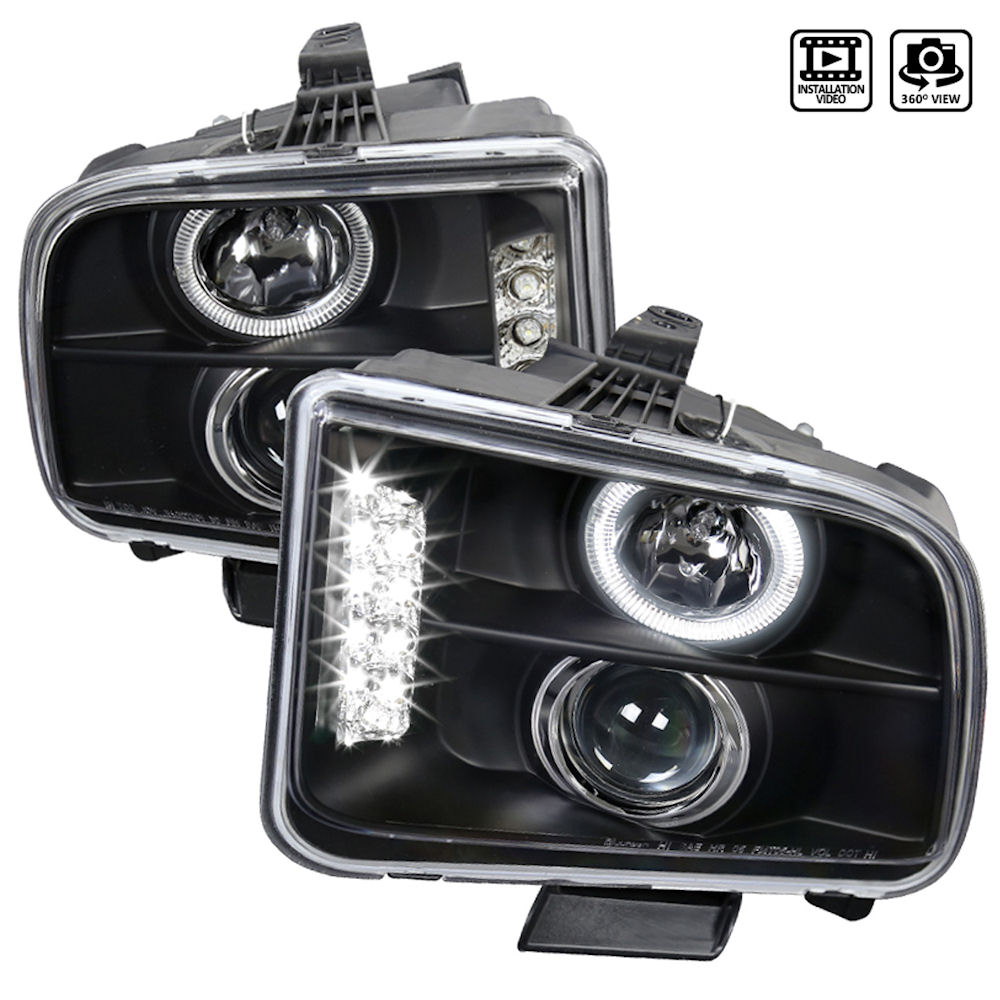Headlights Projector LED (black) 05-09 Ford Mustang