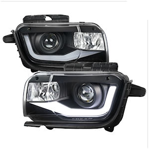 Black Projector Headlights with LED Bar for 2010-2013 Chevrolet Camaro