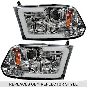 Recon OLED Headlights (Chrome) for 2009-2018 RAM Trucks