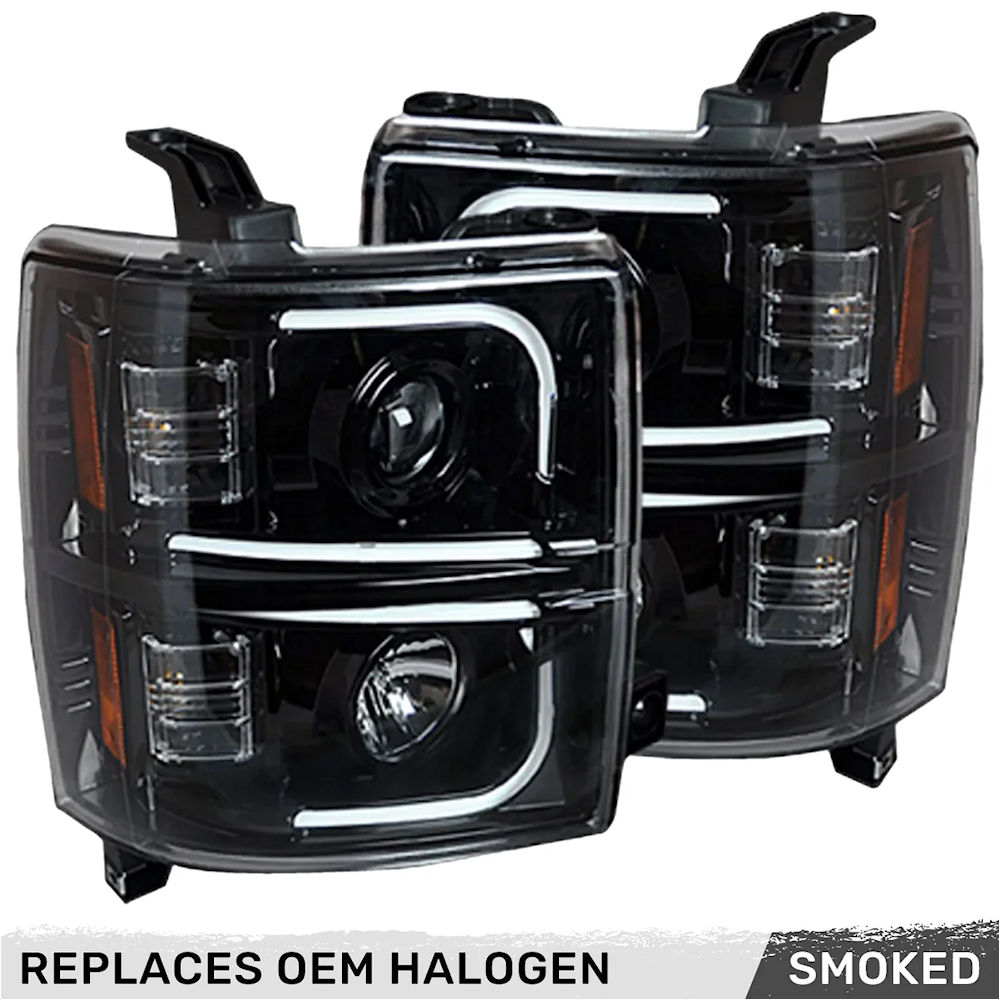 Headlights Projector OLED (tinted) 14-15 Chevy Silverado