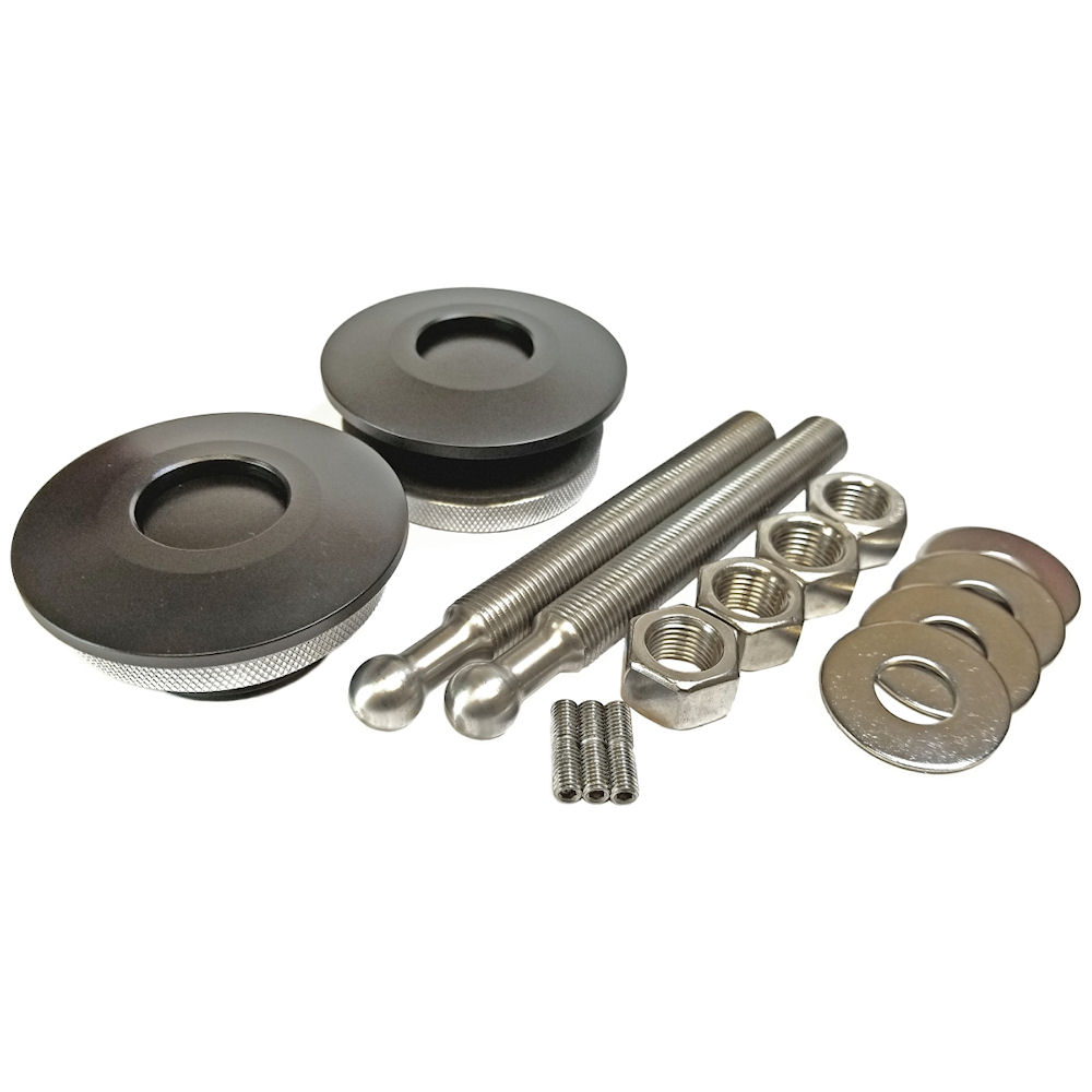 Hood Pin Kit Billet Push Button (black) QL-50 Series