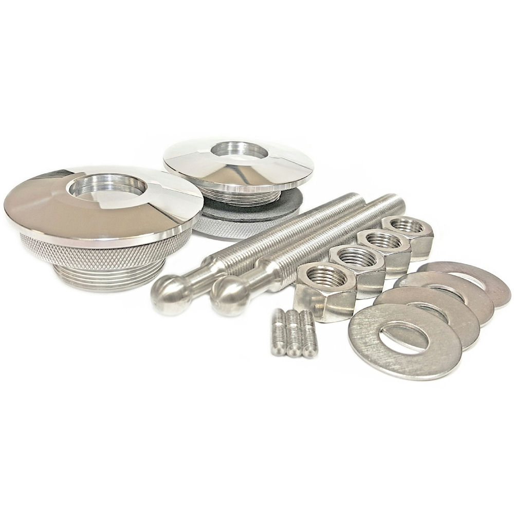 Hood Pin Kit Billet Push Button (polished) QL-50 Series