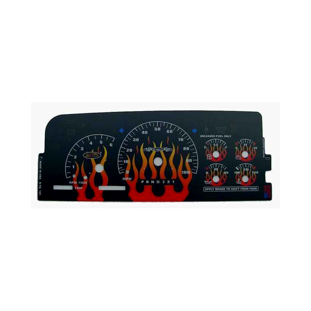Instrumentenfolie Flames (Black) 95-99 GM Trucks/SUV