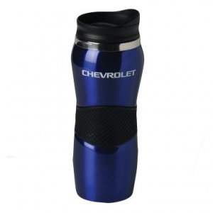 Blauer Isolierbecher mit Chevrolet Logo für Dosenhalter Blauer Isolierbecher mit Chevrolet Logo für Dosenhalter