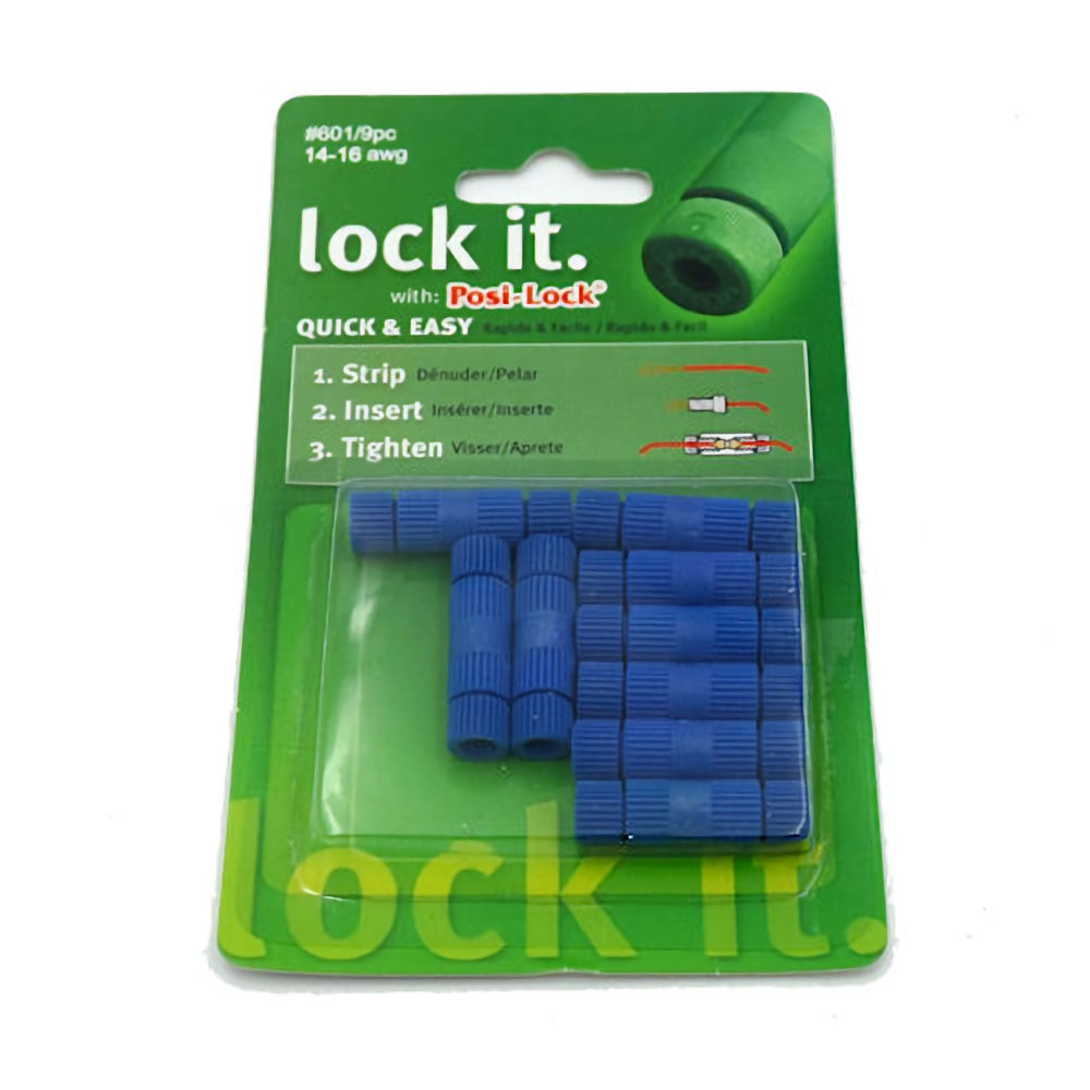 Kabelverbinder - Posi-Lock In-Line (601) 9x Blau
