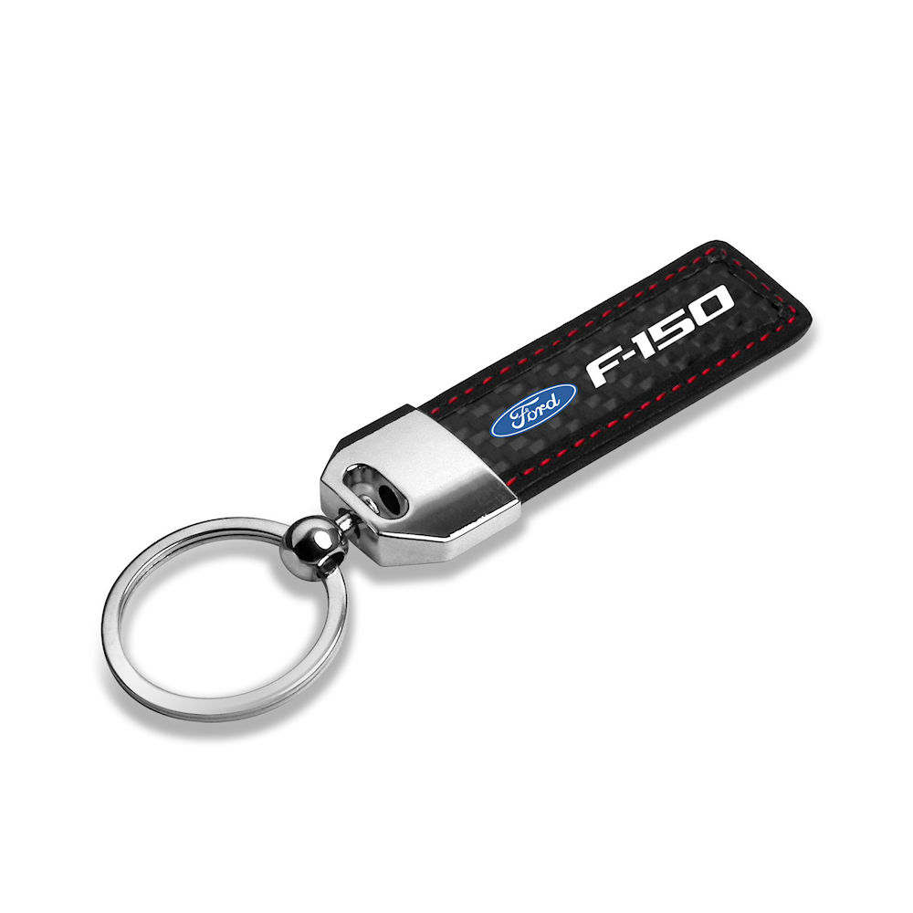 Key Chain - Carbon Fiber Strap (Red Stich) Ford F150
