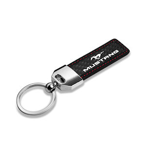 Metal Key Chain with Carbon Fiber for Ford Mustang