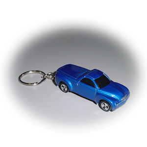 Chevrolet SSR Roadster DieCast Model Key Chain Blue