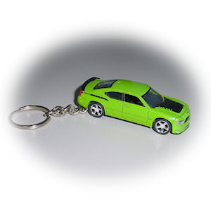 Dodge Charger Daytona DieCast Model Key Chain Green 1/6