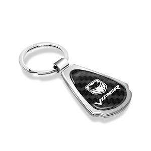 Chrome Key Chain with Carbon Fiber for Dodge Viper