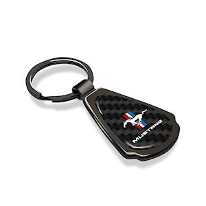 Gunmetal Key Chain with Carbon Fiber for Ford Mustang