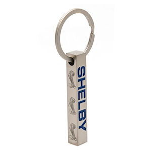 Shelby 3D Column 4-Sided Bar Silver Key Fob/Chain