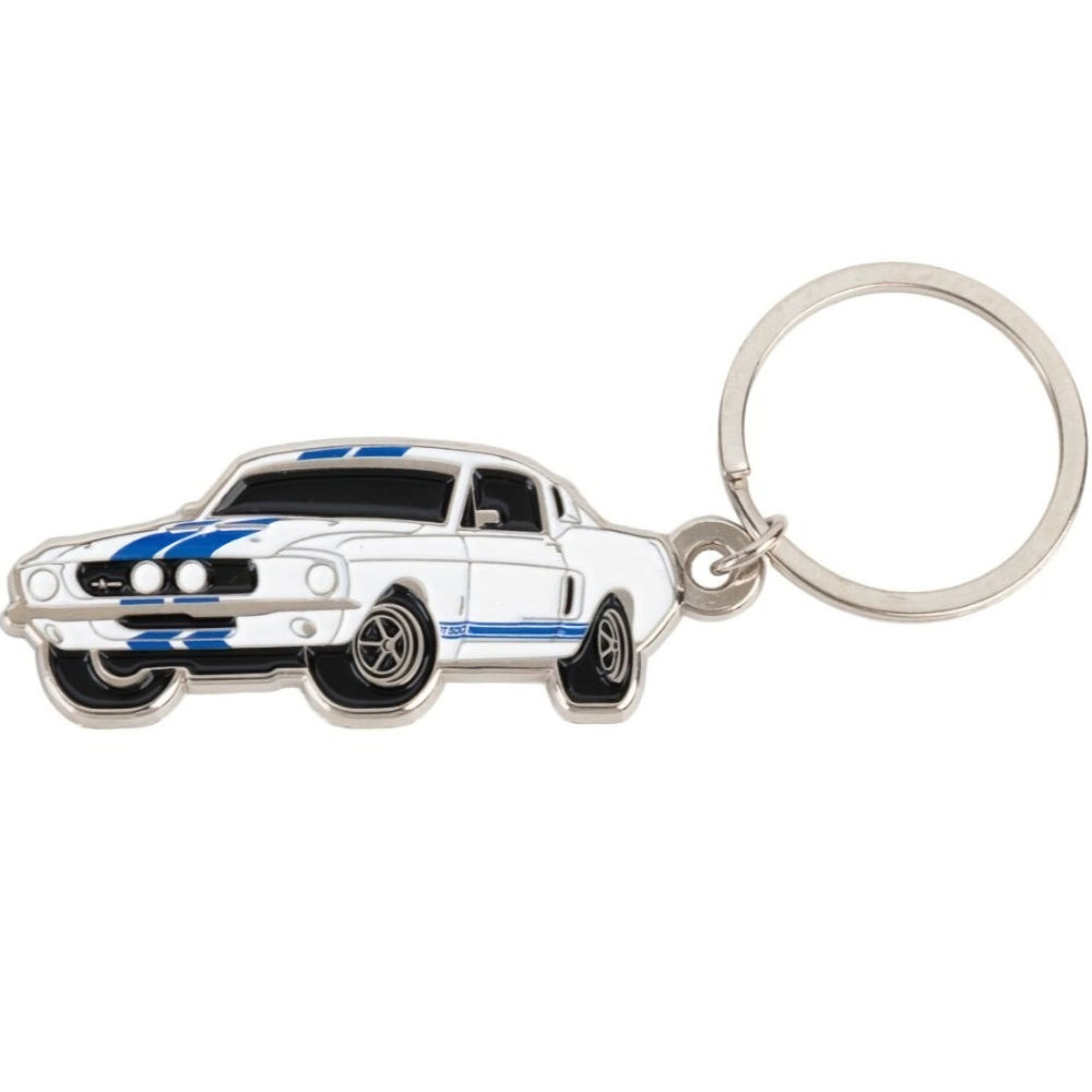 Key Chain - SHELBY GT500 1967 white (Nickel)