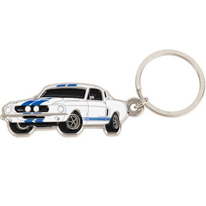 1967 Shelby GT500 Model Key Fob/Chain white (Metal)