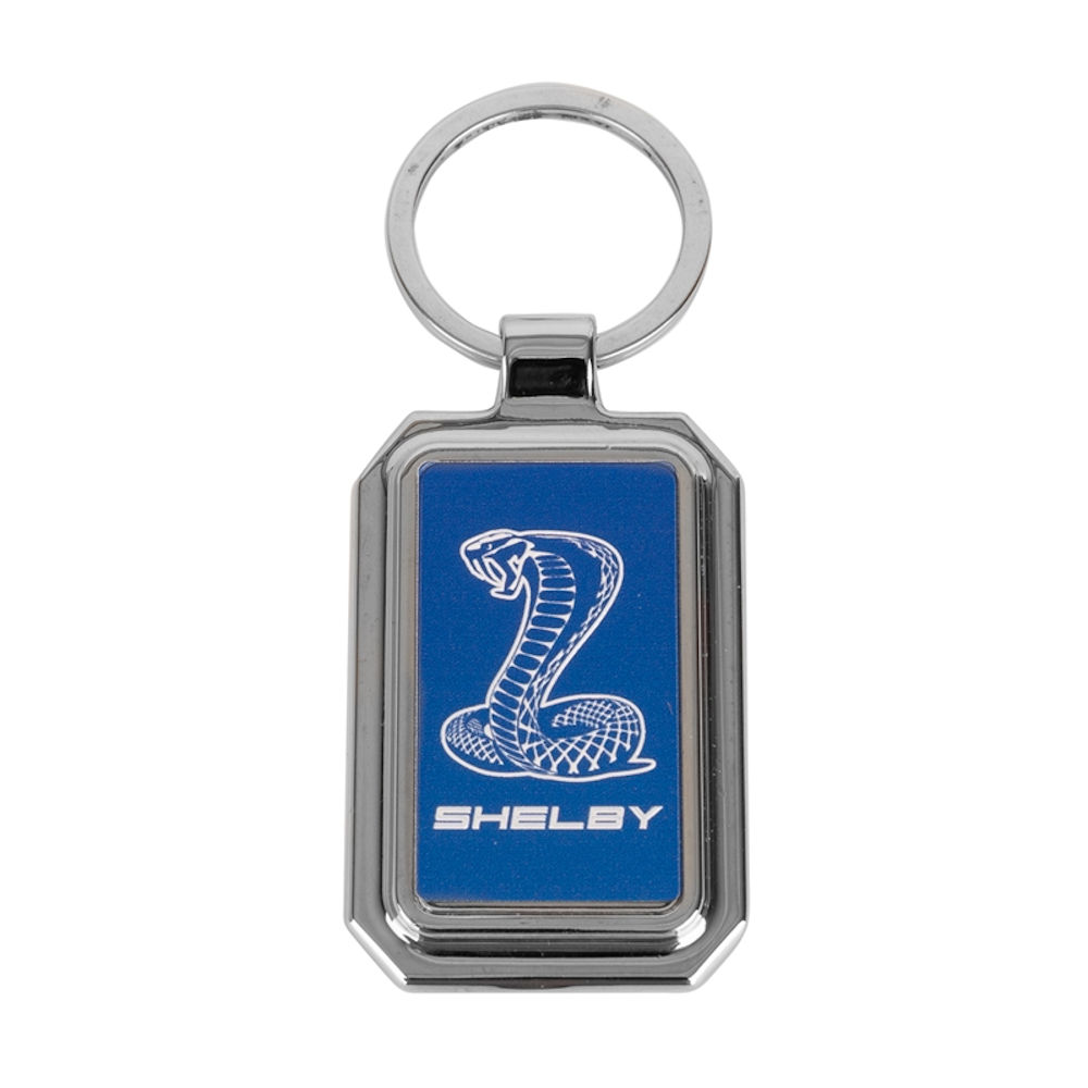 Key Chain - SHELBY Rectangular Blue (Metal)