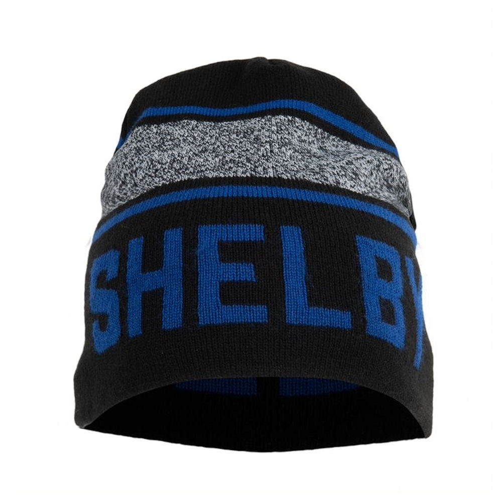 Knit Beanie - SHELBY Blue/Grey Stripes (black)