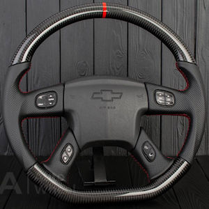 AZA Leder-Lenkrad mit Karbon für 03-06 Chevy Silverado AZA Leder-Lenkrad mit Karbon für 03-06 Chevy Silverado