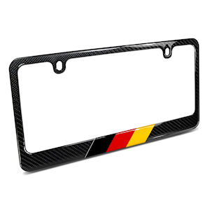 Carbon Fiber License Plate Frame with Flag from Germany