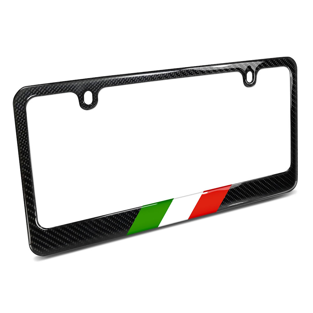 License Plate Frame (Carbon) Sports Stripe Italy