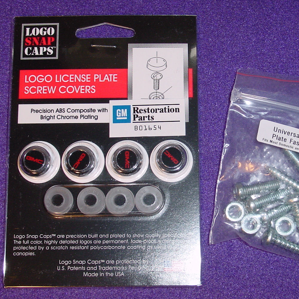 License Plate Screws and Covers from Logo Caps for GMC Vehicles