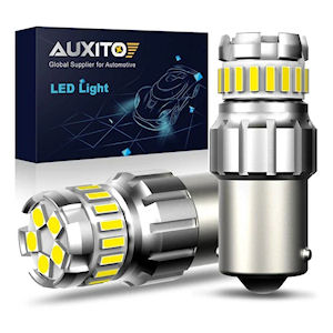 2x Auxito LED Light Bulbs 1156 Ba15s P21W Bayonet 6500K