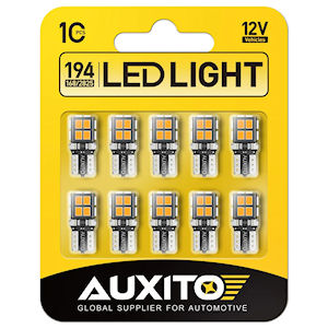 10x Auxito LED Light Bulbs 194/T10 Wedge Socket (amber)