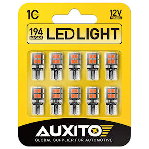 10x Auxito LED Light Bulbs 194/T10 Wedge Socket (red)